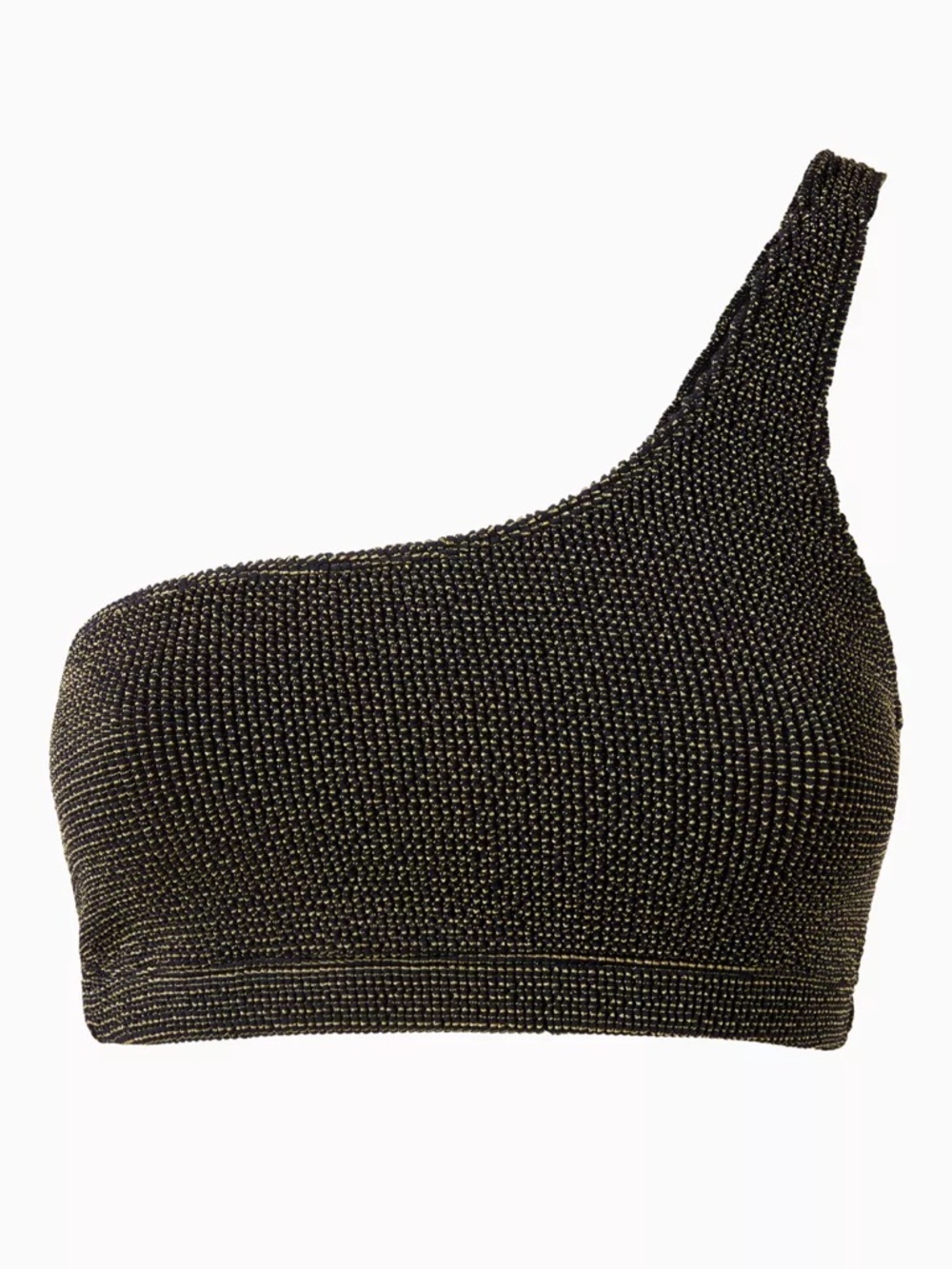 Good American One-Shoulder Black Textured Bikini XS/S - Picture 4 of 6